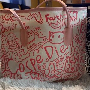 Pink Graphic Tote Bag